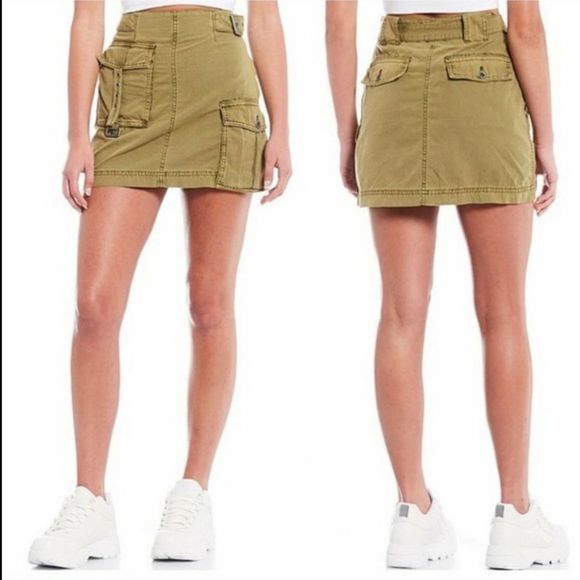 Free People Dresses & Skirts - Free People Olive Green Erika Utility Mini Skirt 2